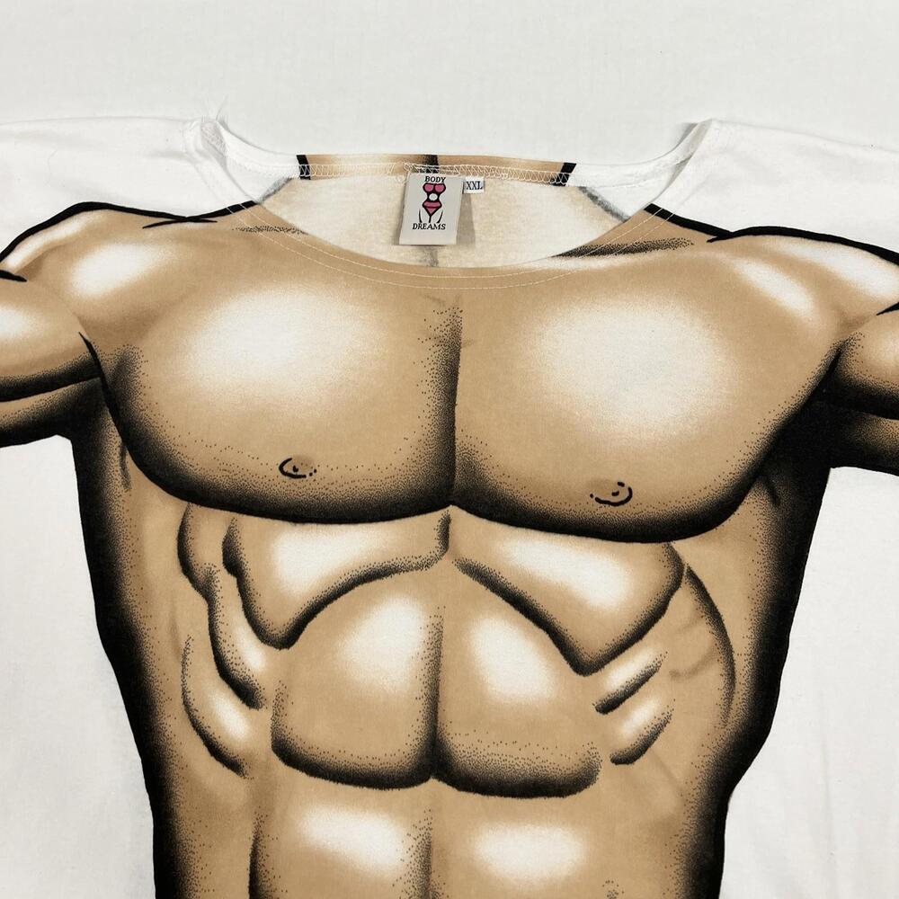 Body dreams Vintage 90’s Men’s Body T Shirt Size XXL Swimsuit Beach Cover Funny - Picture 3 of 9
